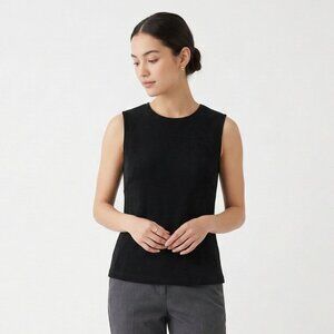 Jillian Jones Tank Top Black Capsule Office Liquid Knit Minimalist 2X NWT